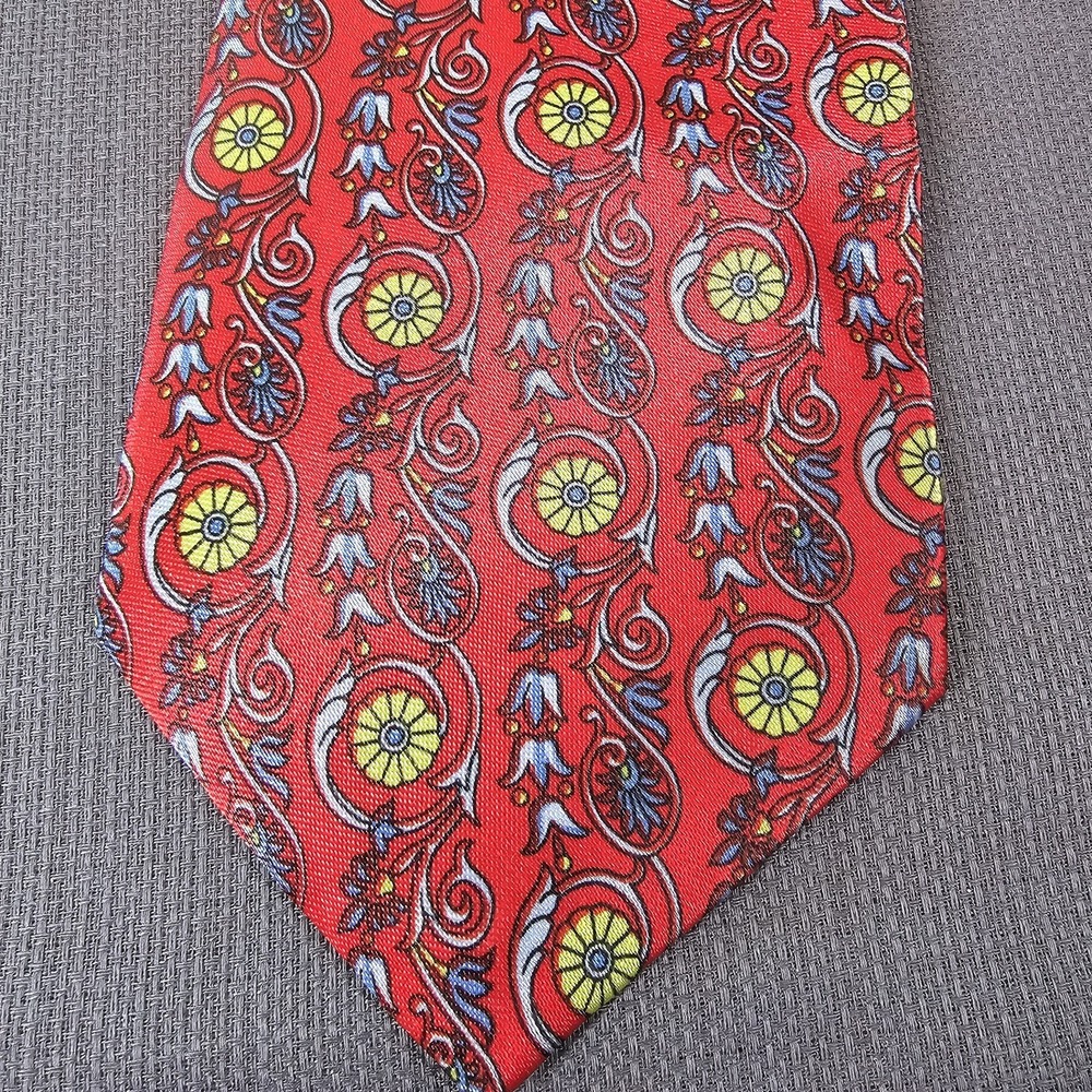 TIE‎ ONE handmade red floral neck tie